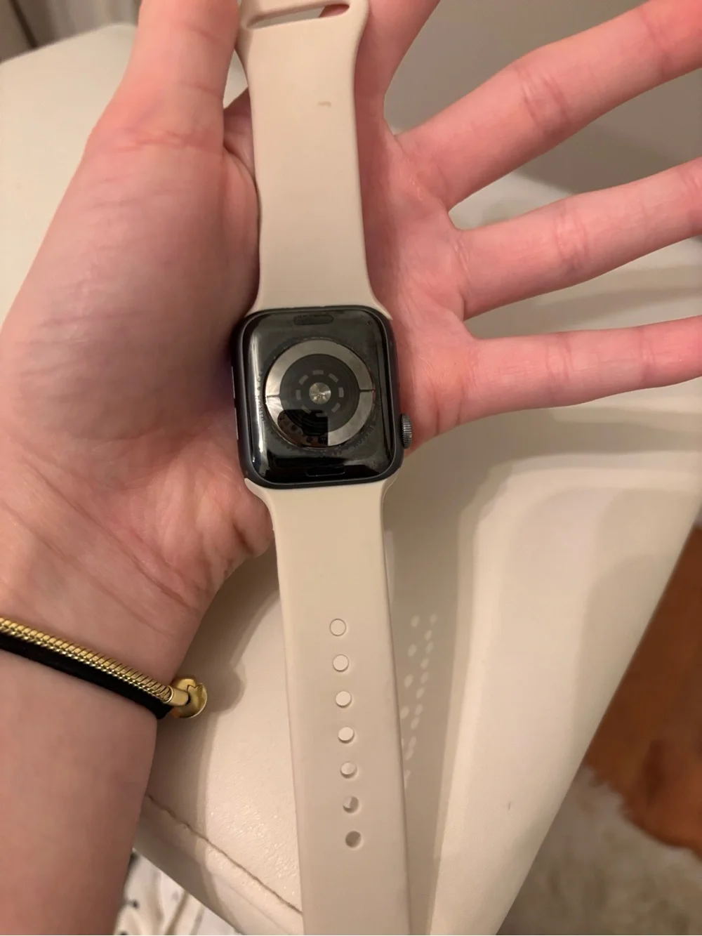 Apple Watch with Light Cream Sport Band - Apple Smartwatch